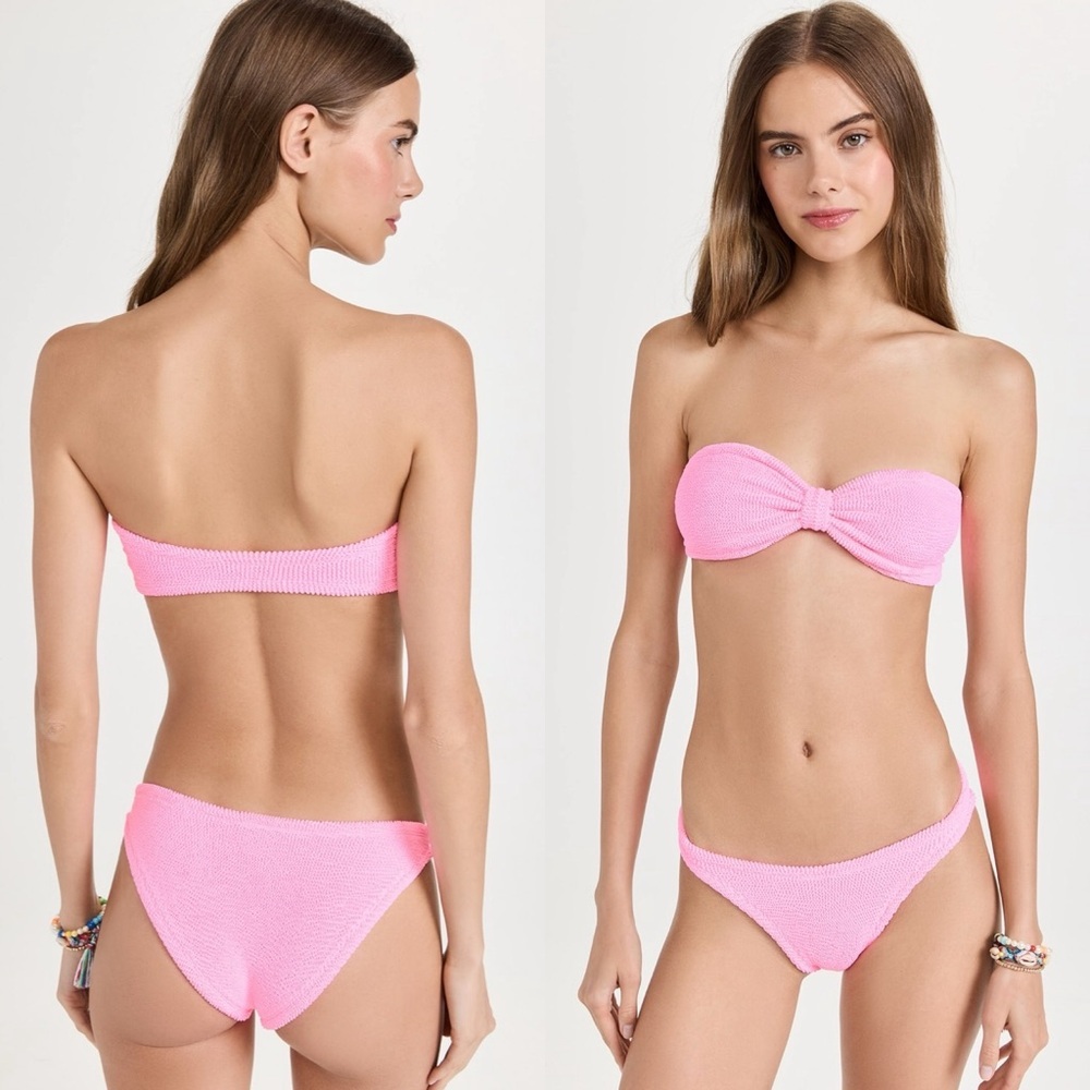 NWT Hunza G Jean Bikini Set in Bubblegum - One Size Fits All Bandeau Swimsuit